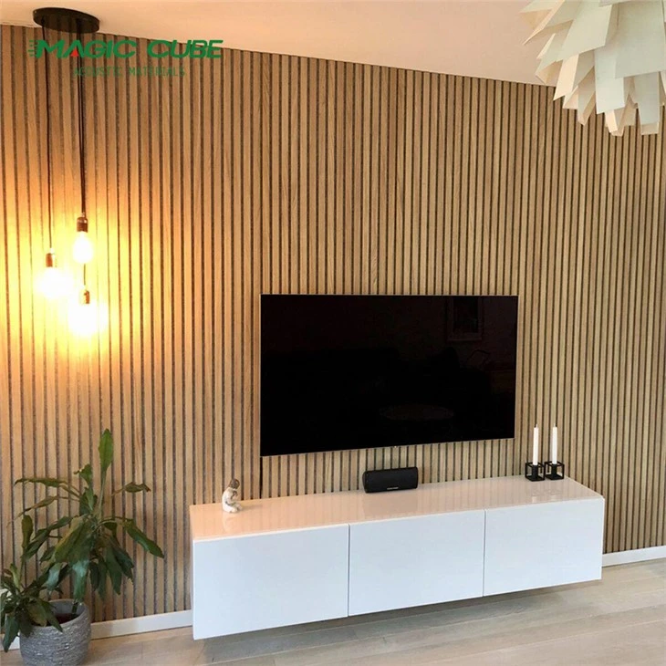 MDF Wood Veneer Polyester Acoustic Panel